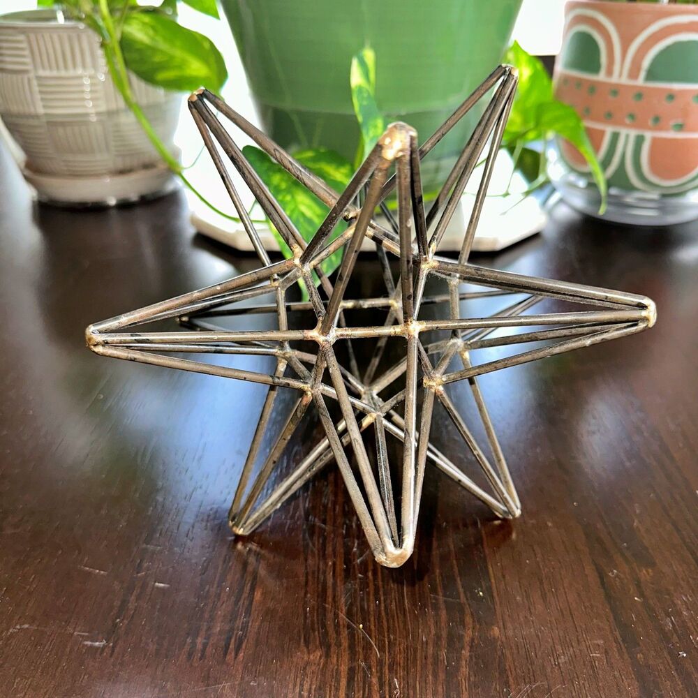 Vintage 9" Eleven Point Geometric Metal Decorative Star